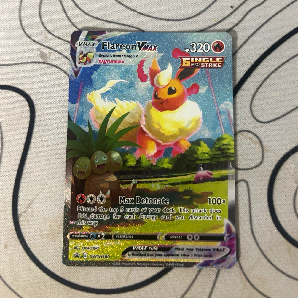 Pokemon TCG Flareon VMAX SWSH180 Sword & Shield Promo Holo English 2021 Pokemon TCG Flareon VMAX SWSH180 Sword & Shield Promo Holo English 2021
