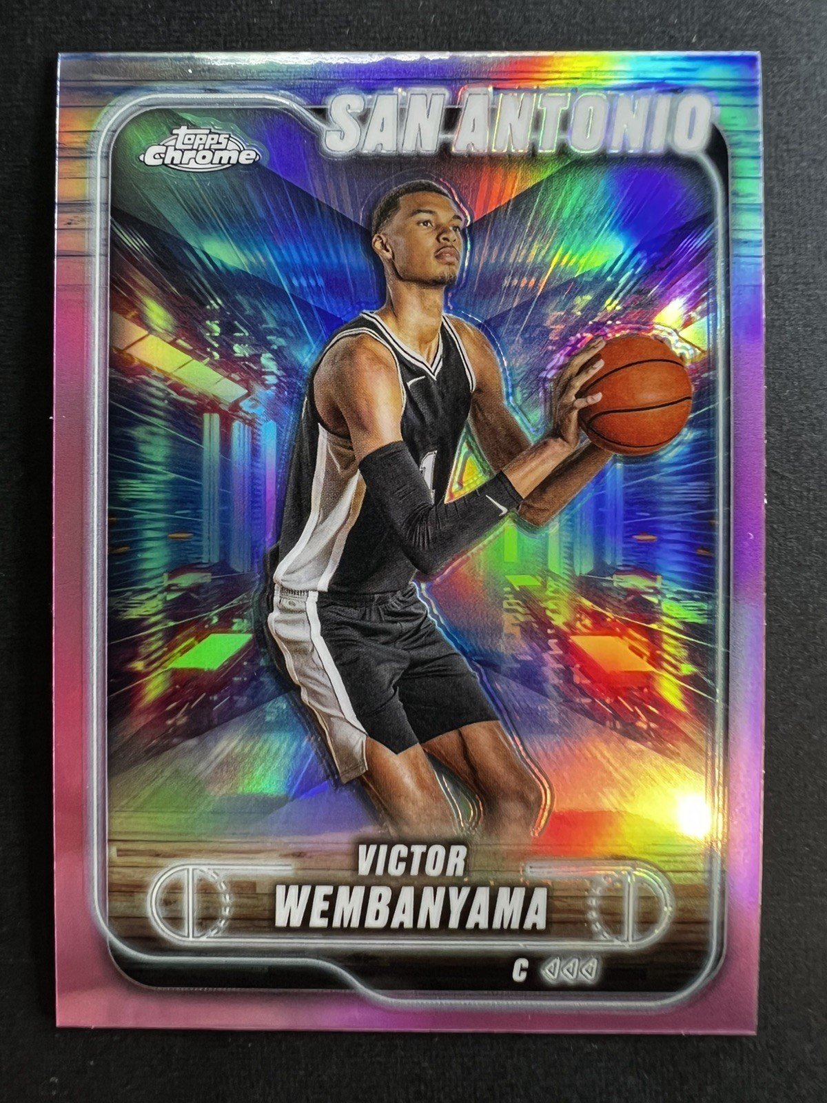 2024-25 Topps Chrome Basketball Victor Wembanyama #193 Pink Refractor 2024-25 Topps Chrome Basketball Victor Wembanyama #193 Pink Refractor
