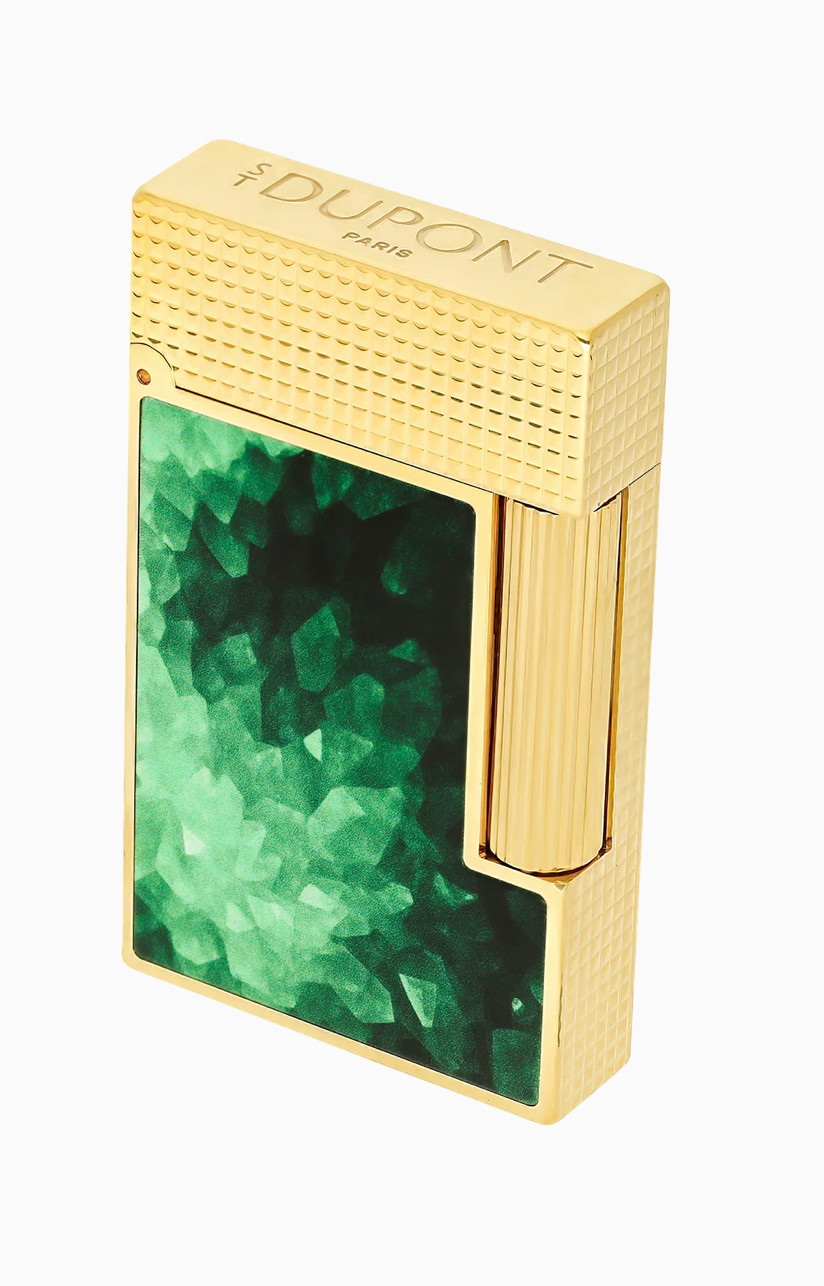 S.T. Dupont Line 2 Perfect Ping Lighter, Green Geode Gold, C16036CL, New In Box