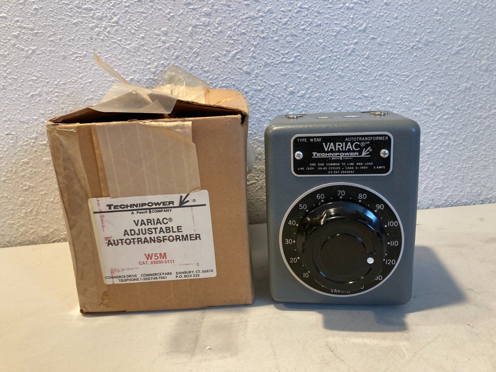 Technipower W5M Variac Variable Autotransformer 0-140V 5 Amp Power Supply Box