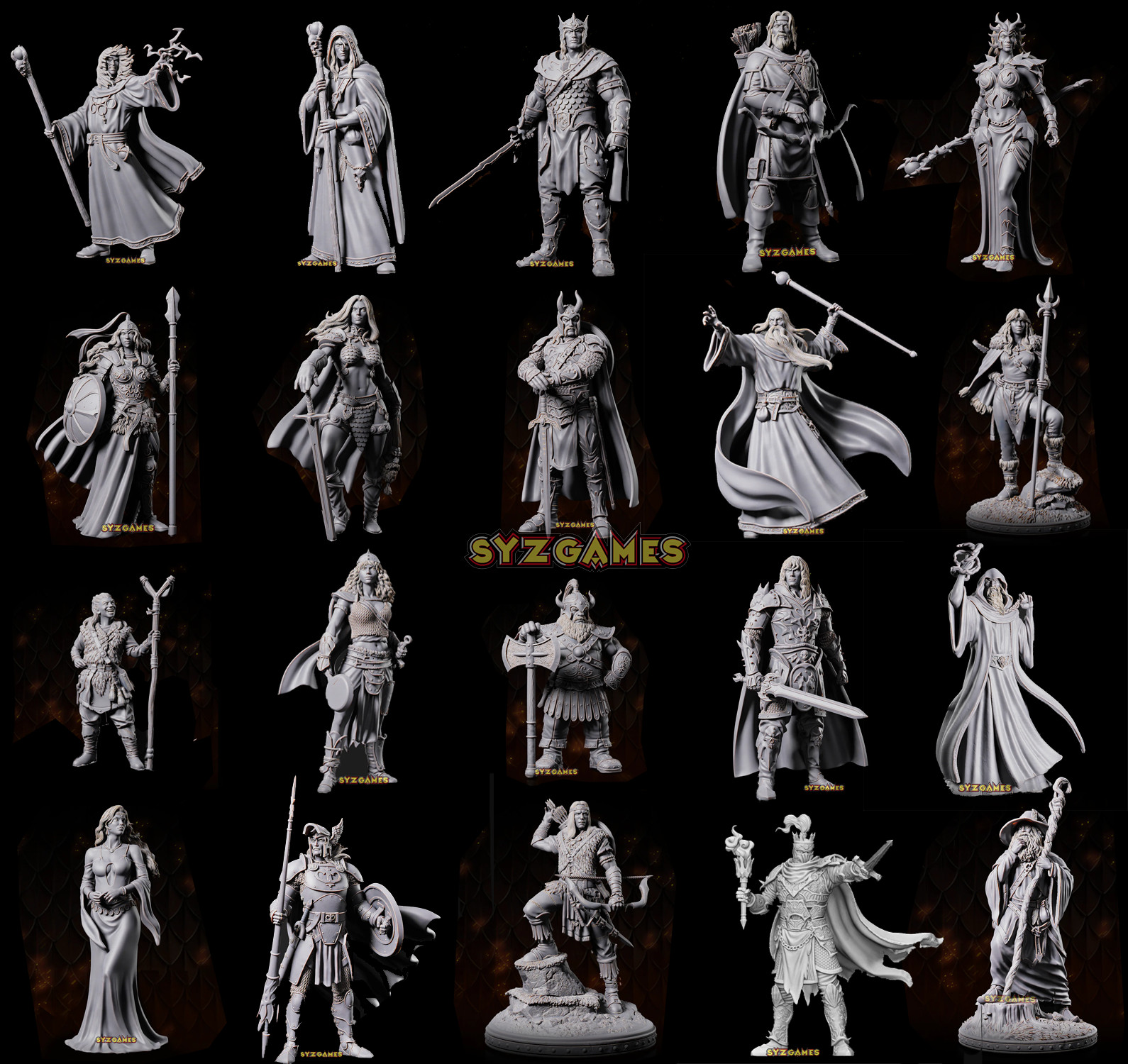 Dragonlance Set-20 minis  W/ Base Fantasy Miniature D&D Pathfinder Tabletop PRG