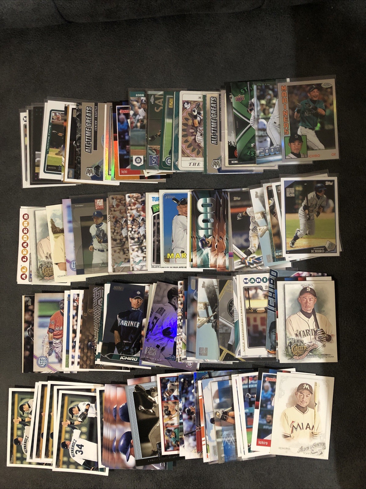 Huge ICHIRO SUZUKI Lot of 132 Cards w/ 48 INSERTS PARALLELS - Seattle Mariners