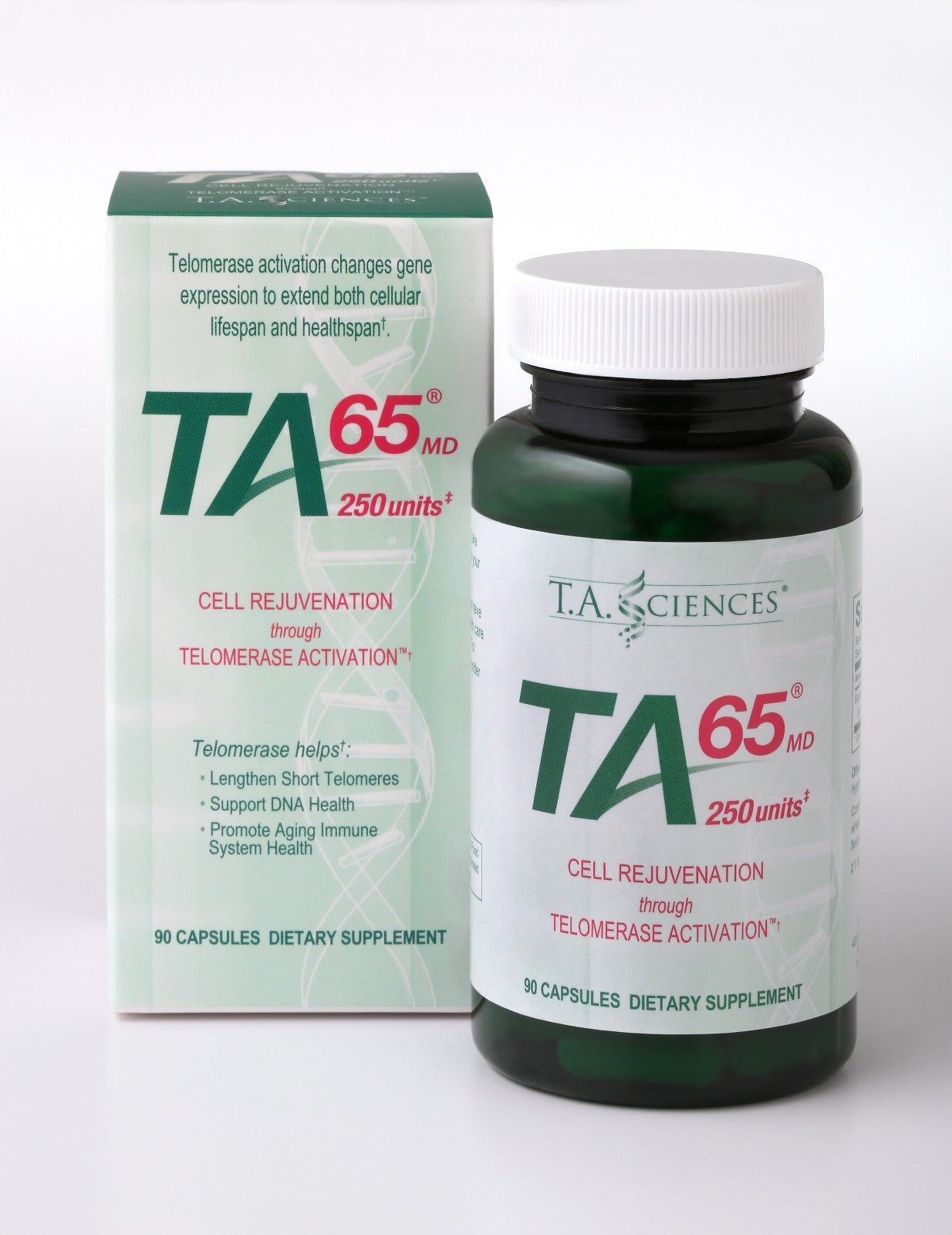 TA65MD,  250units, 90caps, Telomere Lengthen