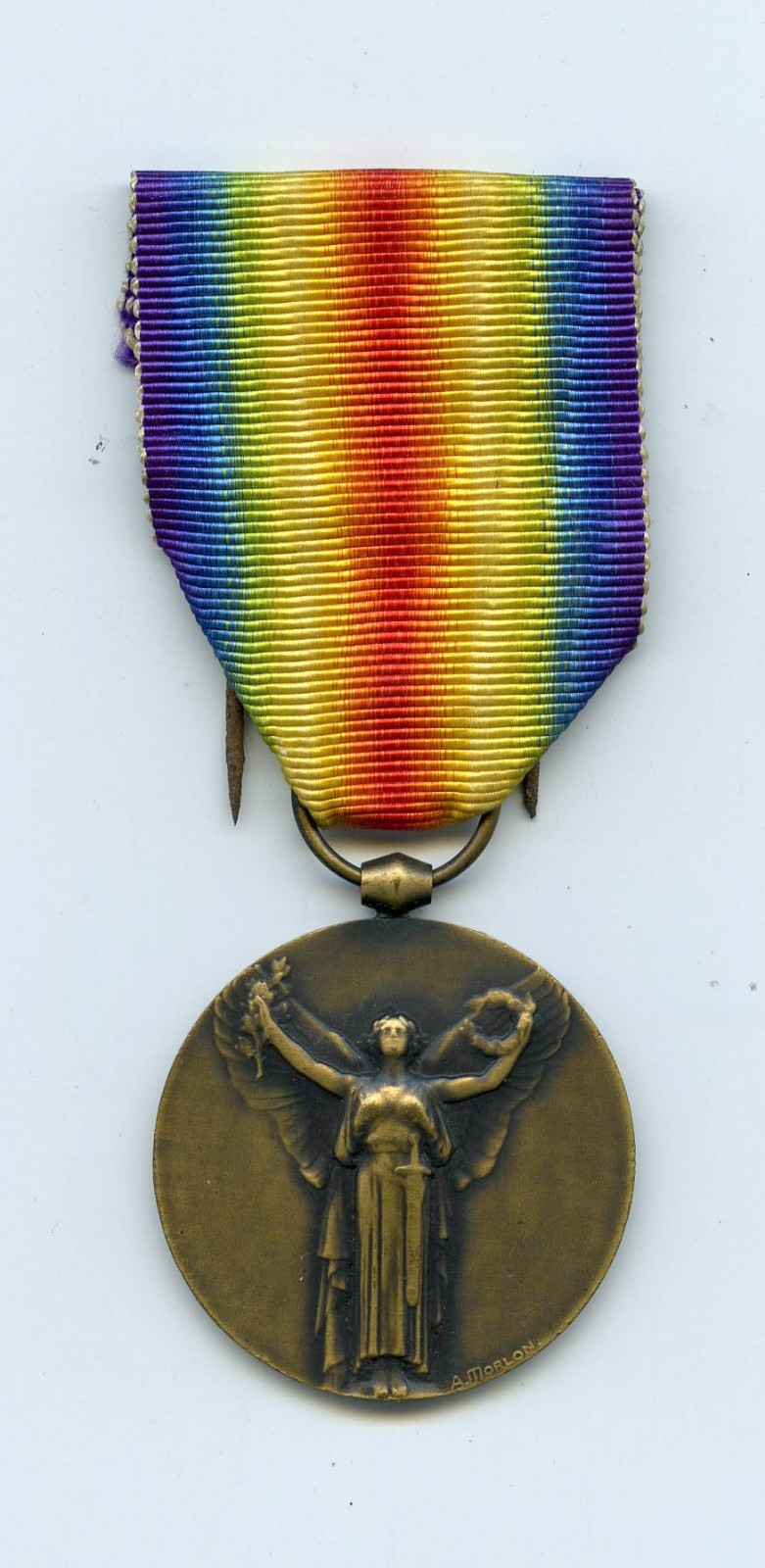WWI FRANCE French INTER-ALLIED VICTORY MEDAL War Medal Complete with Hanger