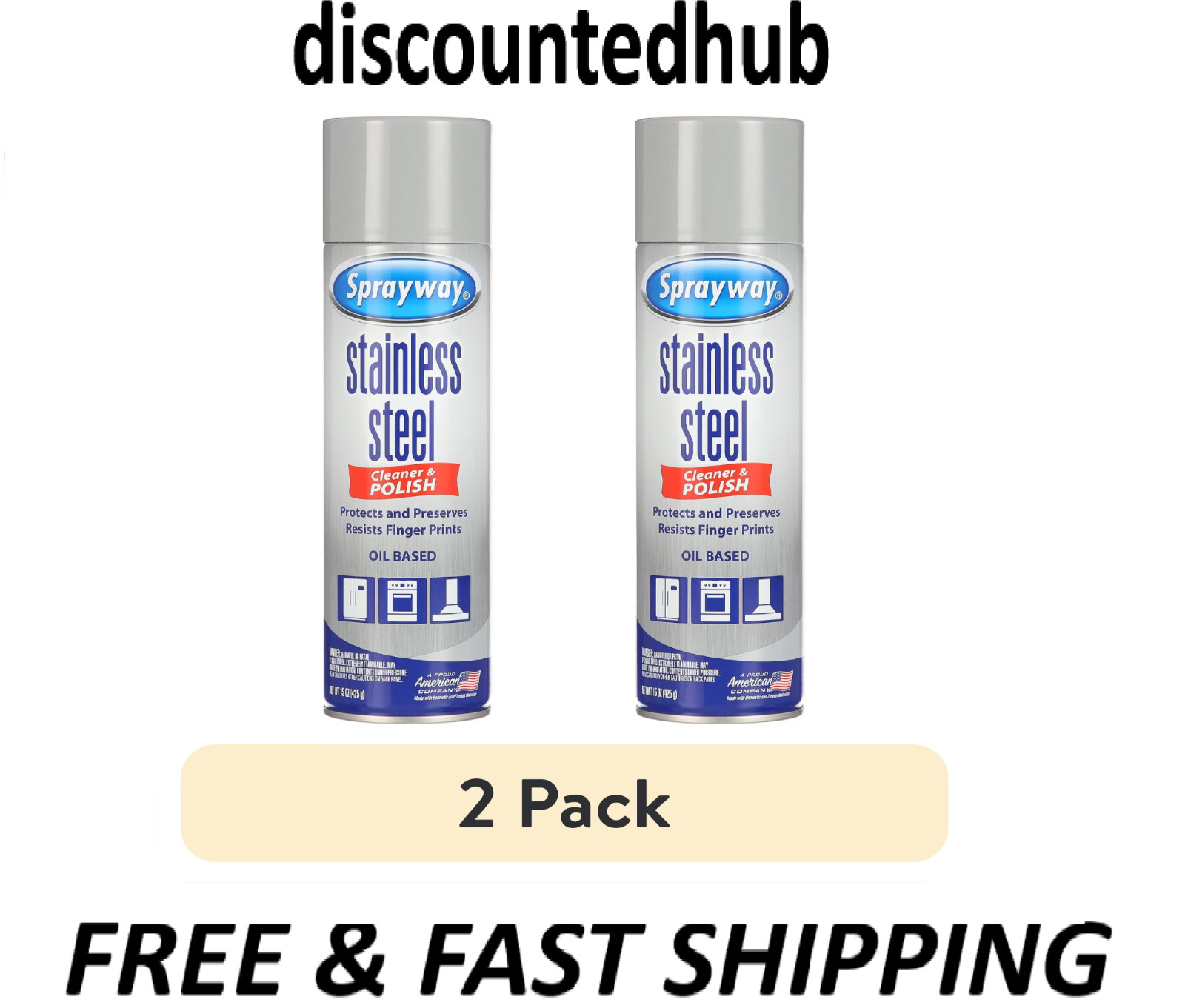 2-Pack Sprayway Stainless Steel Cleaner and Polish 15 ounce