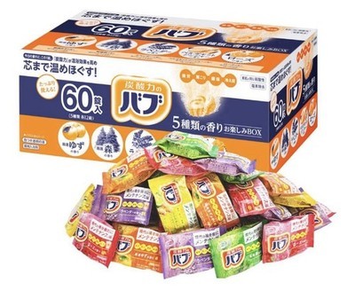 Kao Bab Carbonated Bath Tablets 60pcs Assorted 5 popular scents Japan salts