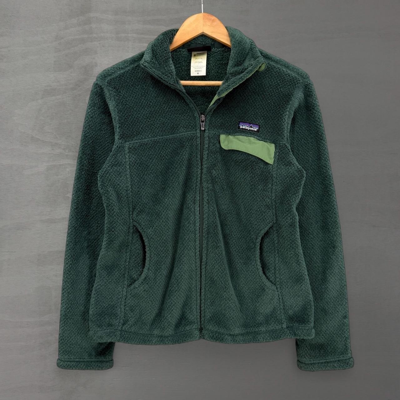Vintage Patagonia Re-Tool Full Zip Fleece Jacket Green Polartec Women Medihm