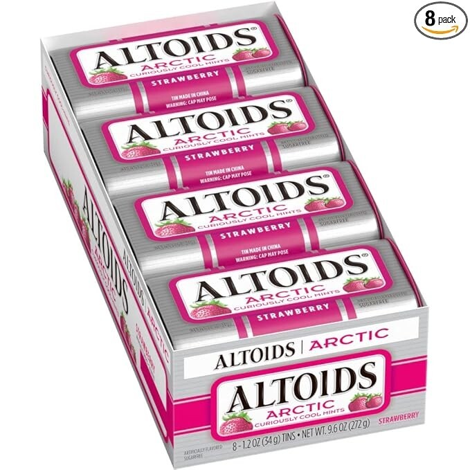 ALTOIDS Arctic Strawberry Breath Mints, 1.2-Ounce Tin - 8 PK ALTOIDS Arctic Strawberry Breath Mints, 1.2-Ounce Tin - 8 PK