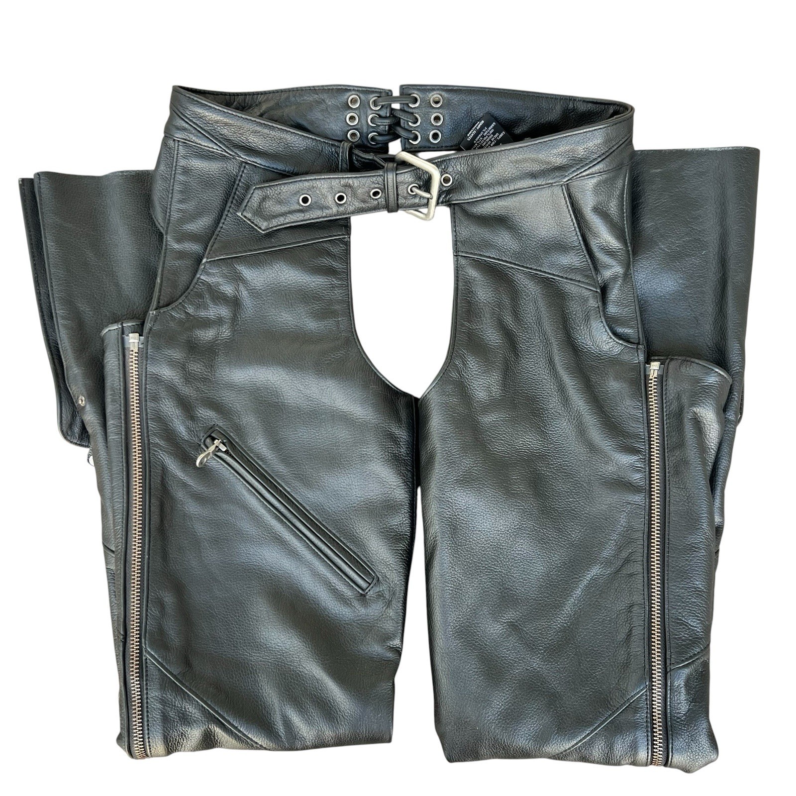 Harley-Davidson Women\'s Deluxe Leather Motorcycle Riding Chaps Size Small