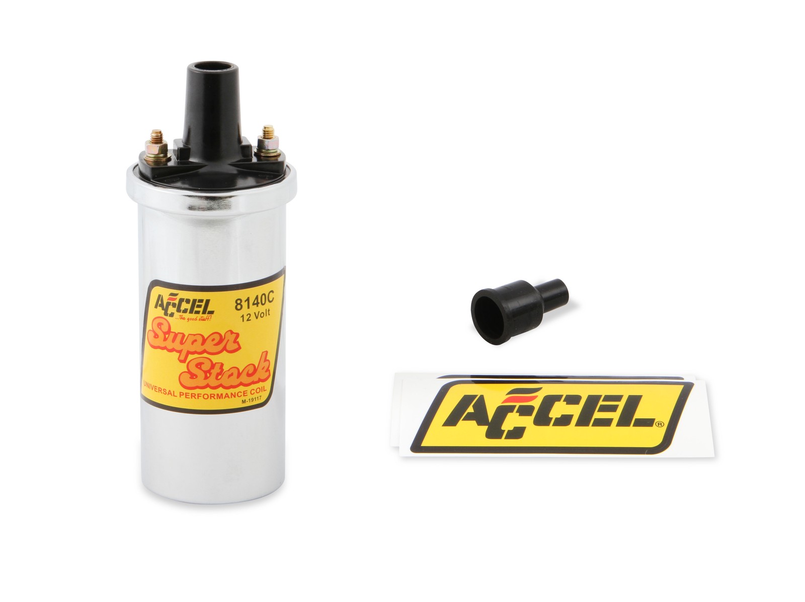 ACCEL 8140C Ignition Coil - Chrome - 42000v 1.4 ohm primary - Points - good up ACCEL 8140C Ignition Coil - Chrome - 42000v 1.4 ohm primary - Points - good up