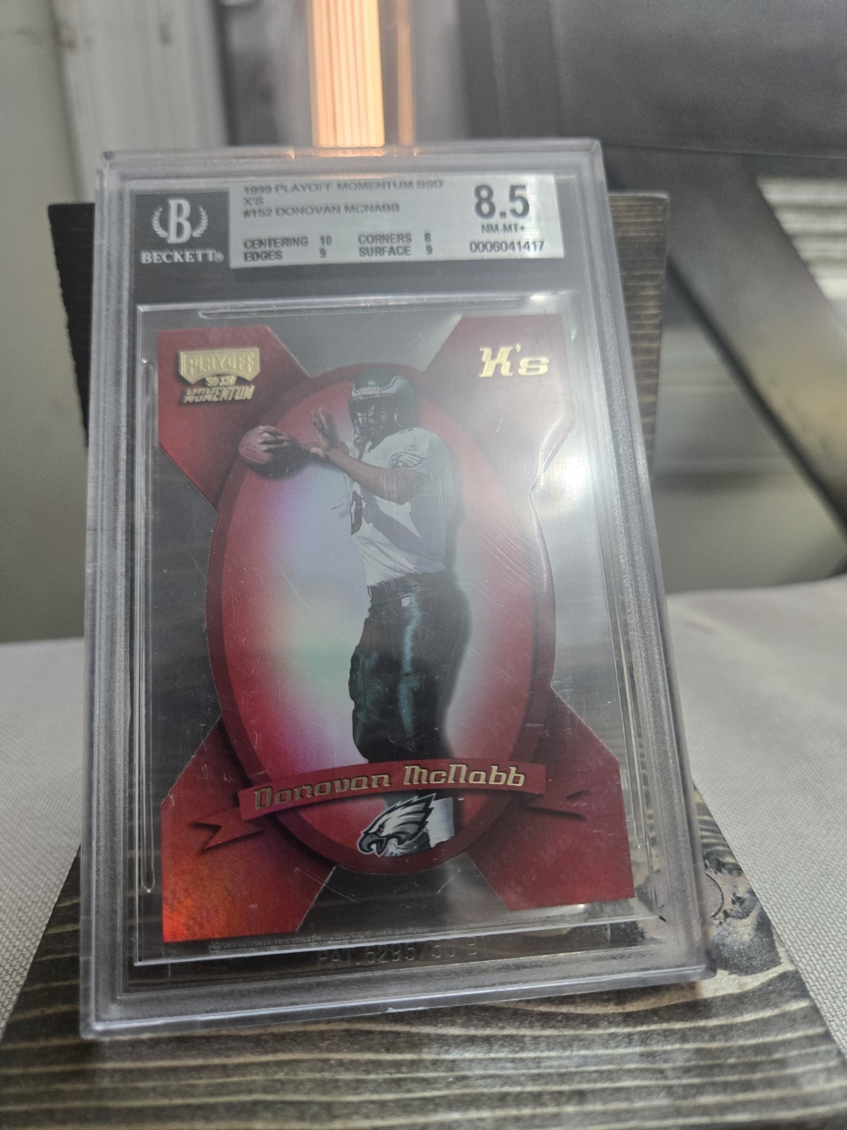 Eagles 1999 Playoff Momentum SSD X\'s Donovan McNabb RC #\'d/300 BGS Graded 8.5 Eagles 1999 Playoff Momentum SSD X\'s Donovan McNabb RC #\'d/300 BGS Graded 8.5