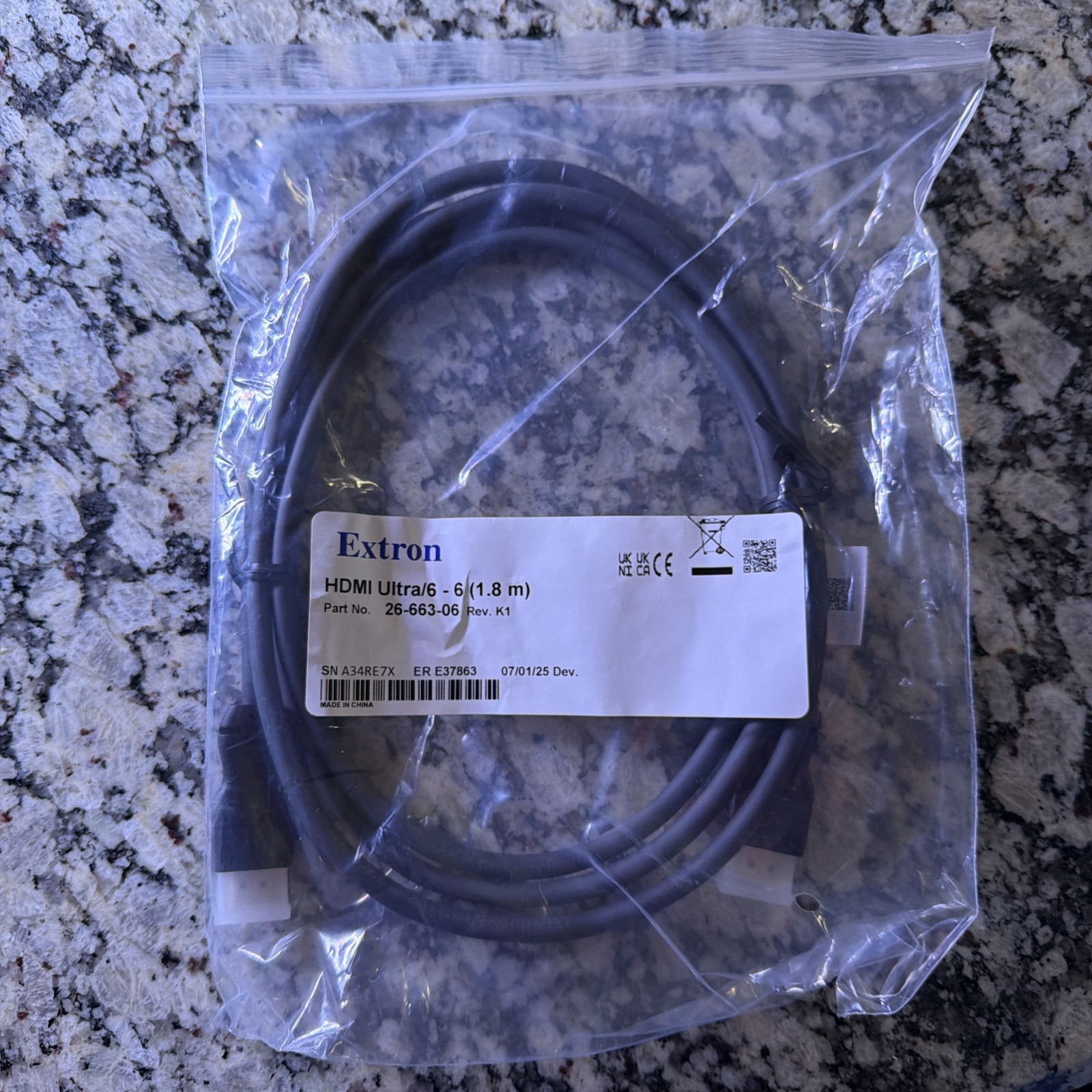 Extron Ultra/6 HDMI Cable 6\' (1.8m) 26-663-06 Ultra Flexible 4k/60 Extron Ultra/6 HDMI Cable 6\' (1.8m) 26-663-06 Ultra Flexible 4k/60