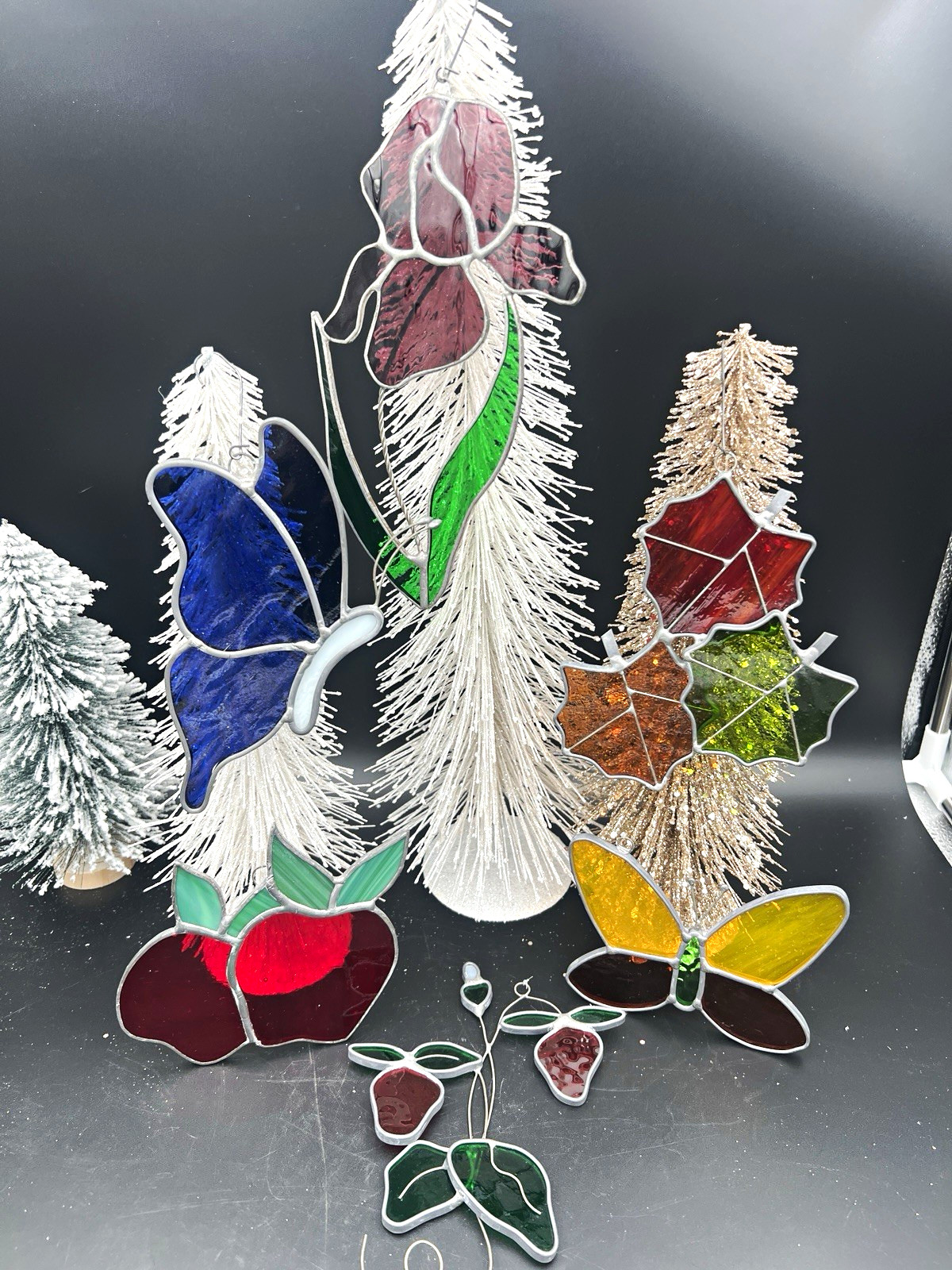 Vintage Stained Glass Suncatcher/Ornament Lot 6 Pc Handmade Vintage Stained Glass Suncatcher/Ornament Lot 6 Pc Handmade