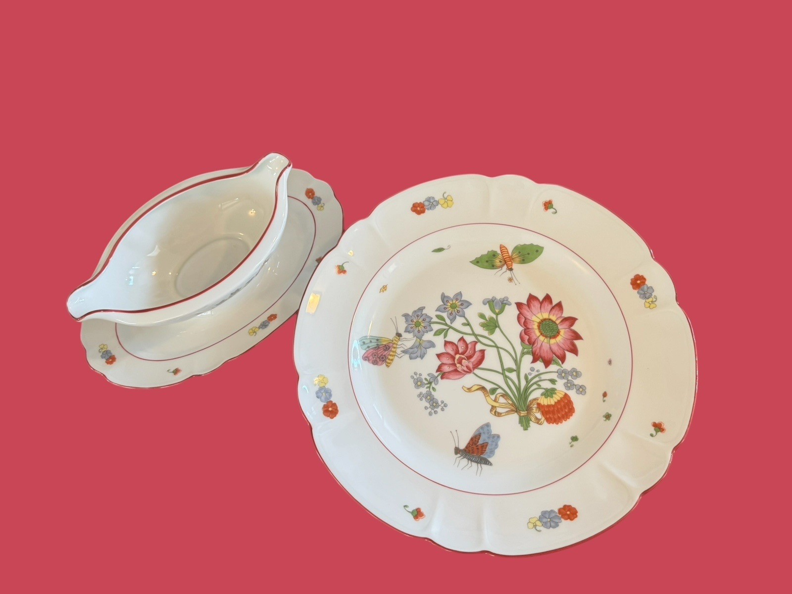 Charles Field HAVILAND LIMOGES Meissen Gravy Boat & 11.25” Platter Accessory Set Charles Field HAVILAND LIMOGES Meissen Gravy Boat & 11.25” Platter Accessory Set