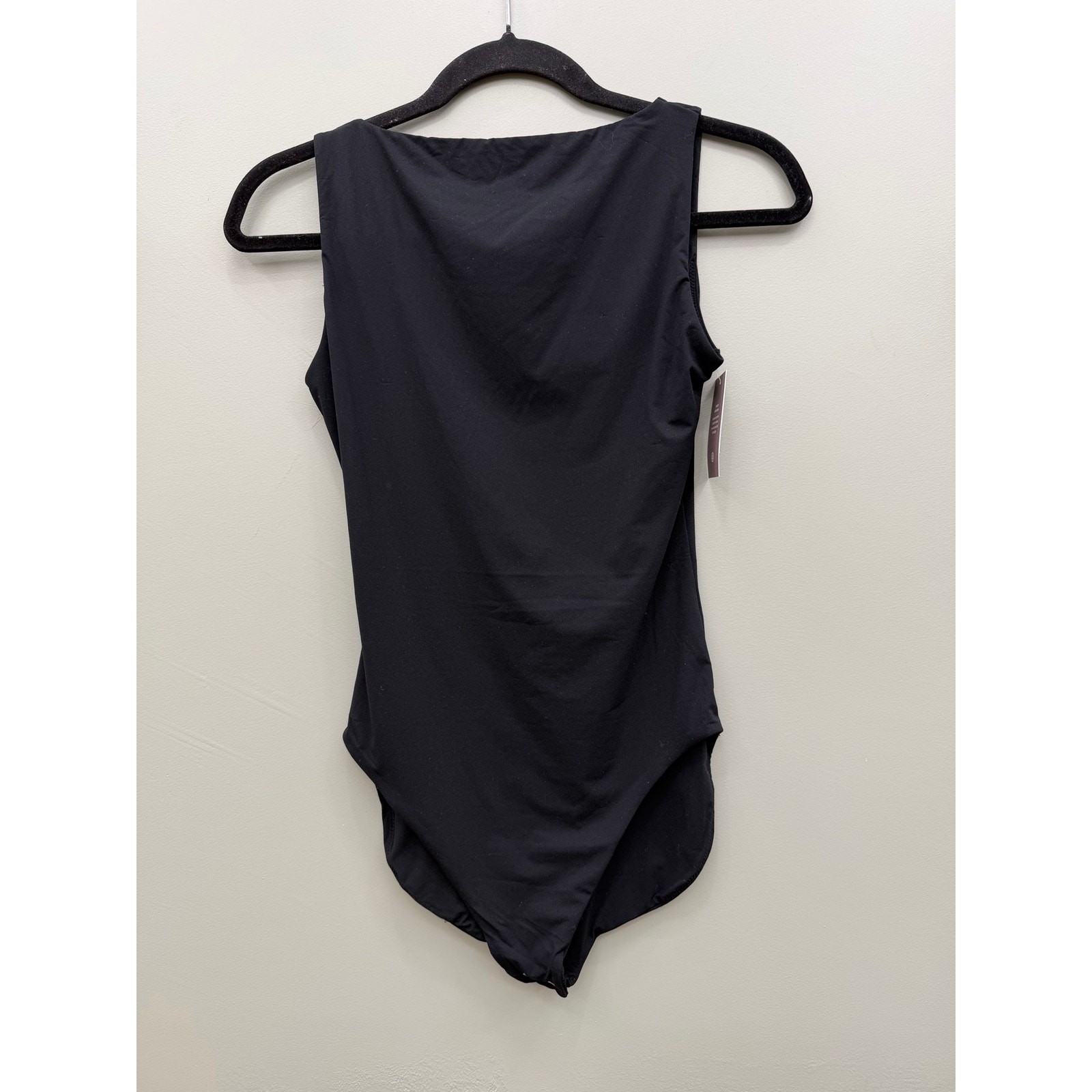 Auden Luxury Collection Black Bodysuit Large NWT V Neck Stretch Smoothing