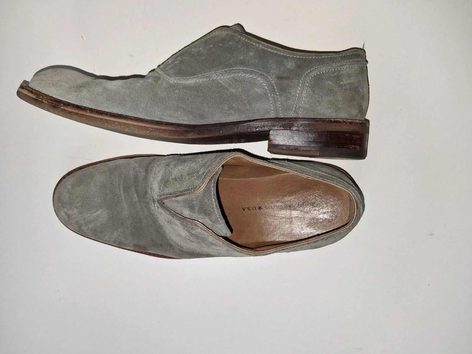 John Varvatos Star USA Waverly Suede Laceless Oxfords Mens 9M Gray