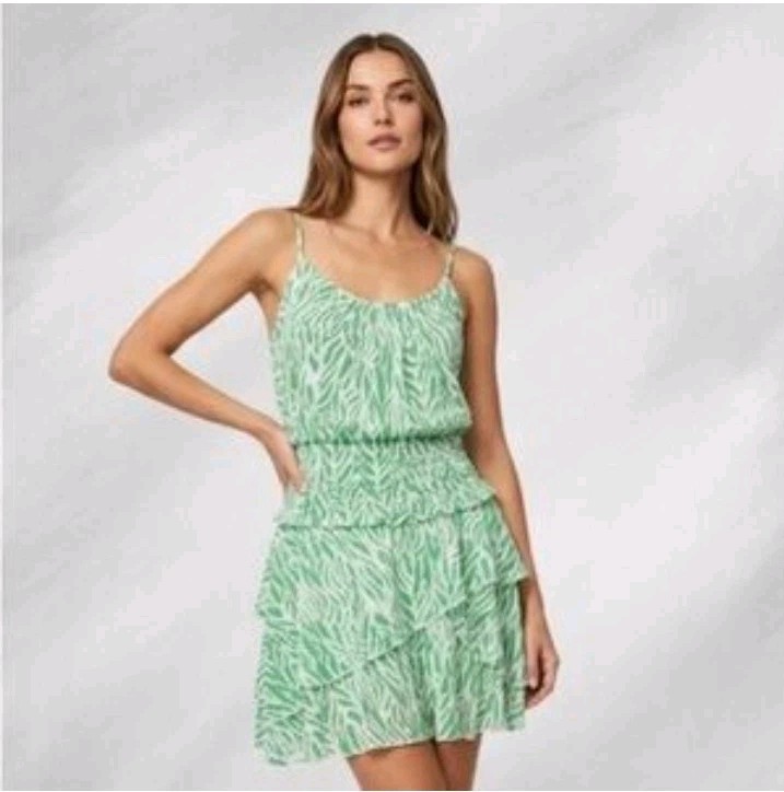 Diane Von Furstenberg Asymmetric Ruched Sea Twig Mini Dress Diane Von Furstenberg Asymmetric Ruched Sea Twig Mini Dress