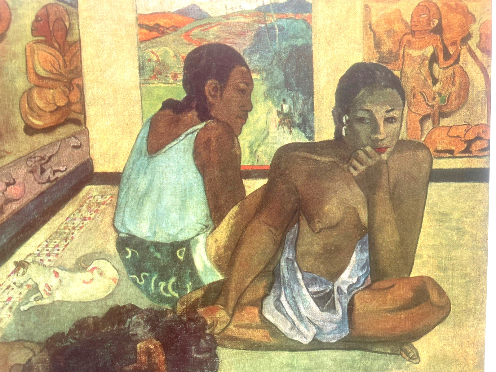 Paul Gauguin Original Vintage Lithograpth Women Le Repos 1949 Art French H60 Paul Gauguin Original Vintage Lithograpth Women Le Repos 1949 Art French H60