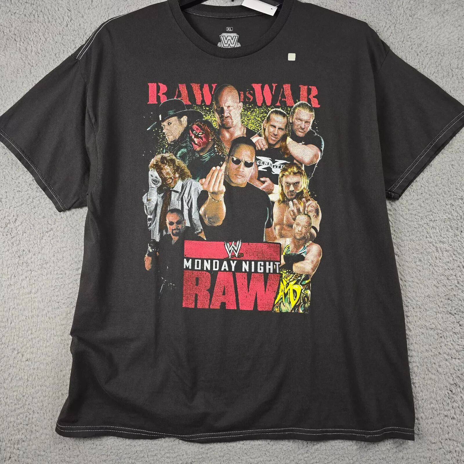 WWE WWF Shirt Mens Extra Large XL Black Monday Night Raw Wrestling Retro 90s NWT WWE WWF Shirt Mens Extra Large XL Black Monday Night Raw Wrestling Retro 90s NWT