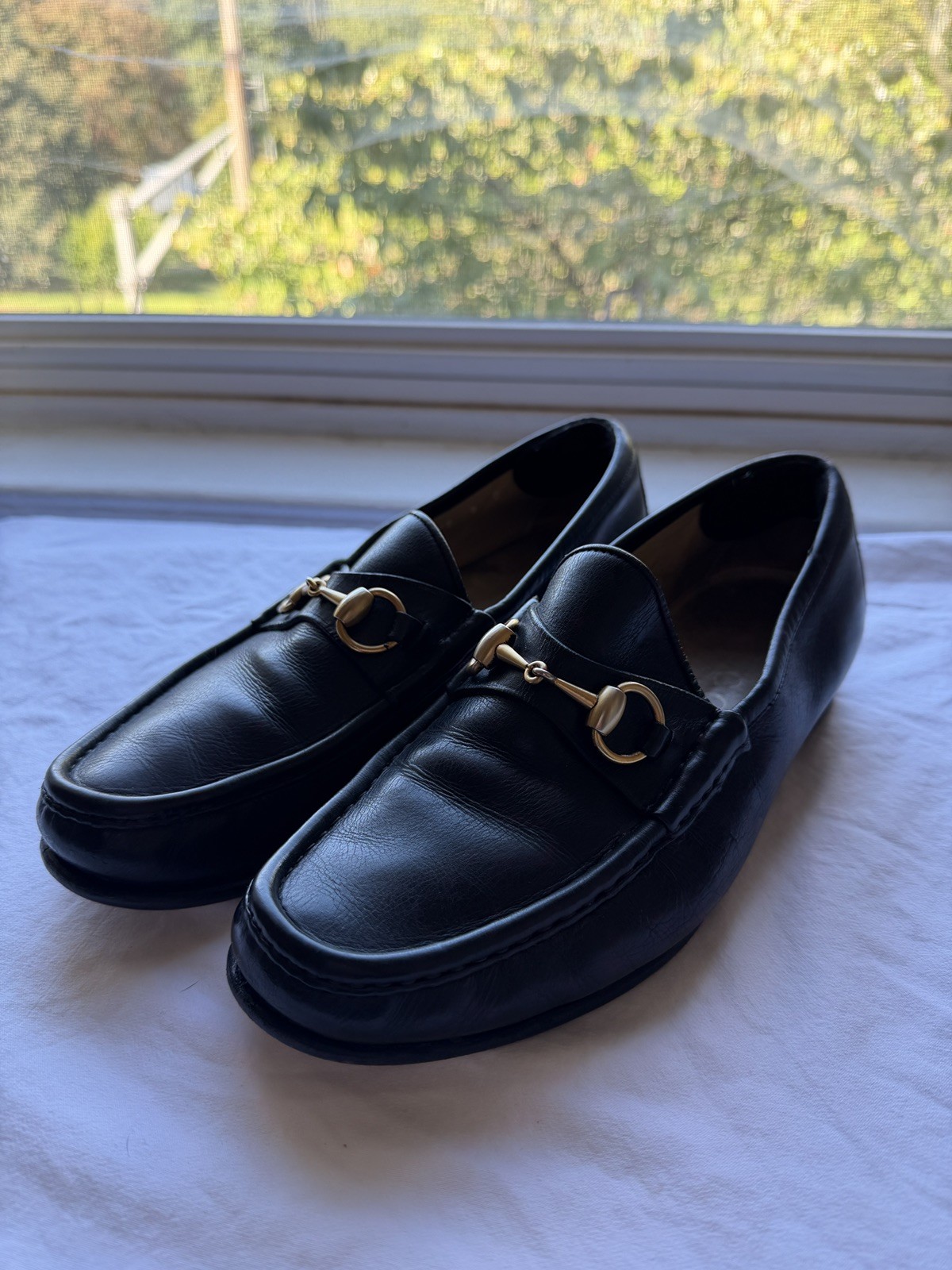 Vintage Black Gucci Horsebit Loafers Size US 8.5 EU 42