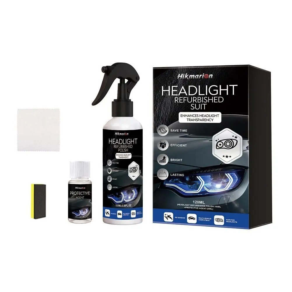 Car Headlight Restoration Kit, Headlight Refurbished Suit for Yellowed Headlamps
