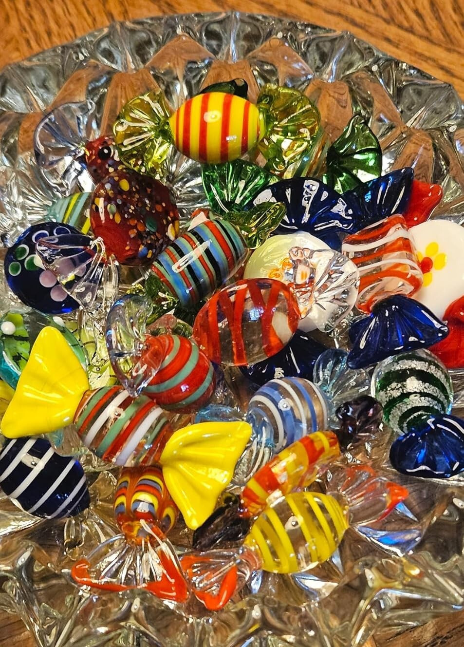 24Pcs Handmade Vintage Murano Style Various Glass Sweets Candy Ornaments Gift 24Pcs Handmade Vintage Murano Style Various Glass Sweets Candy Ornaments Gift