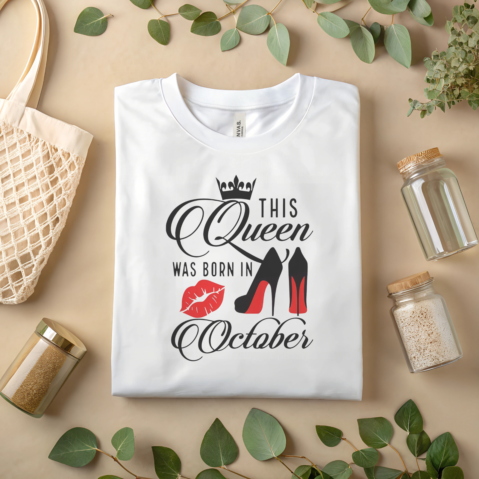 October Birthday Shirt This Queen Was Born in October Birthday Gift  A024
