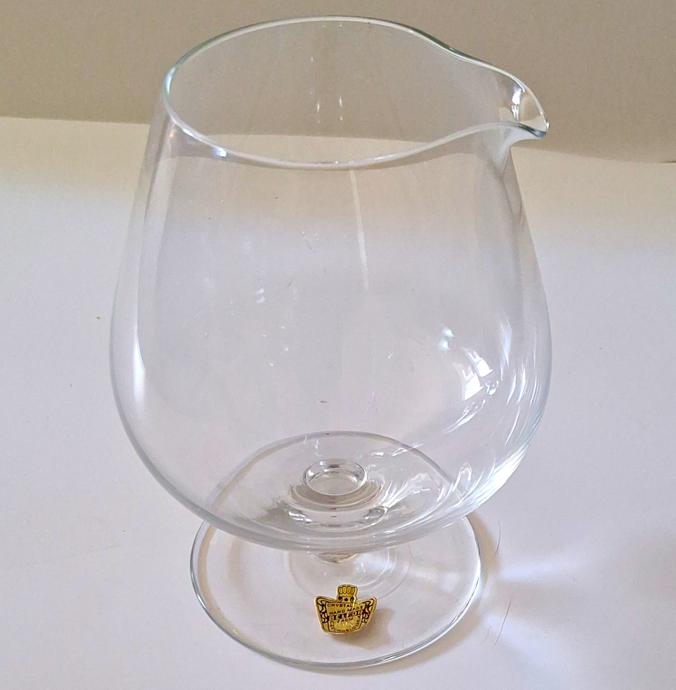 Vtg Belfor Bohemia Crystal Brandy Snifter Pitcher Jug Czech Hand Made Glass MCM