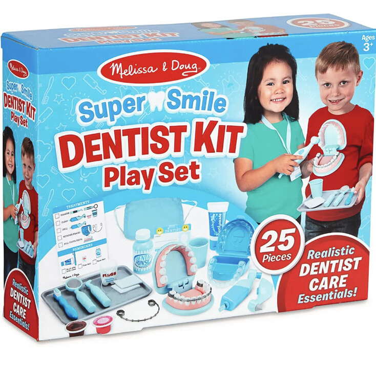 Melissa & Doug Super Smile Dentist Kit Toy Play Set 25 Pc Dental New Sealed