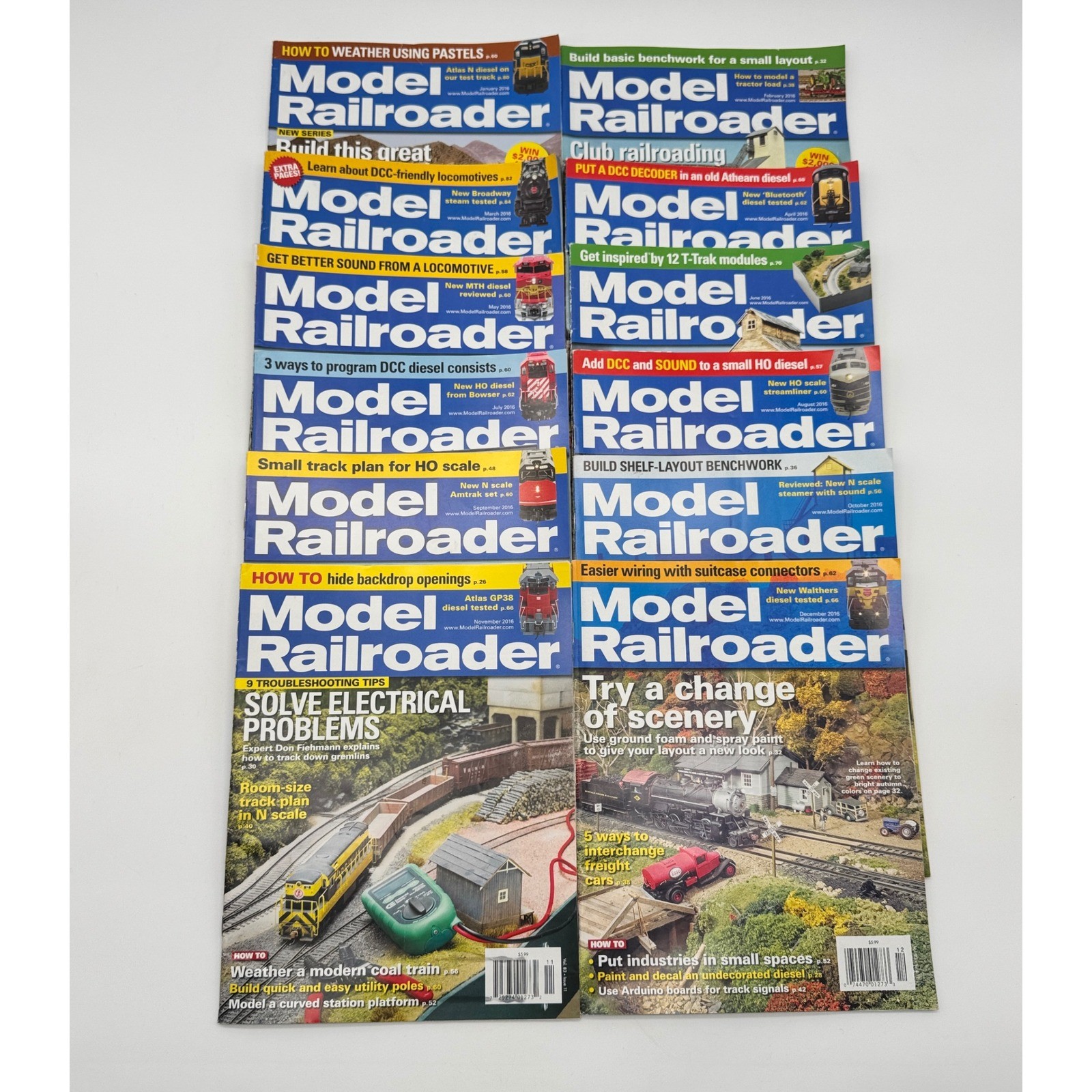 Model Railroader Magazine 2016 Complete Full Year 12 Issues HO N Scale Train Lot Model Railroader Magazine 2016 Complete Full Year 12 Issues HO N Scale Train Lot