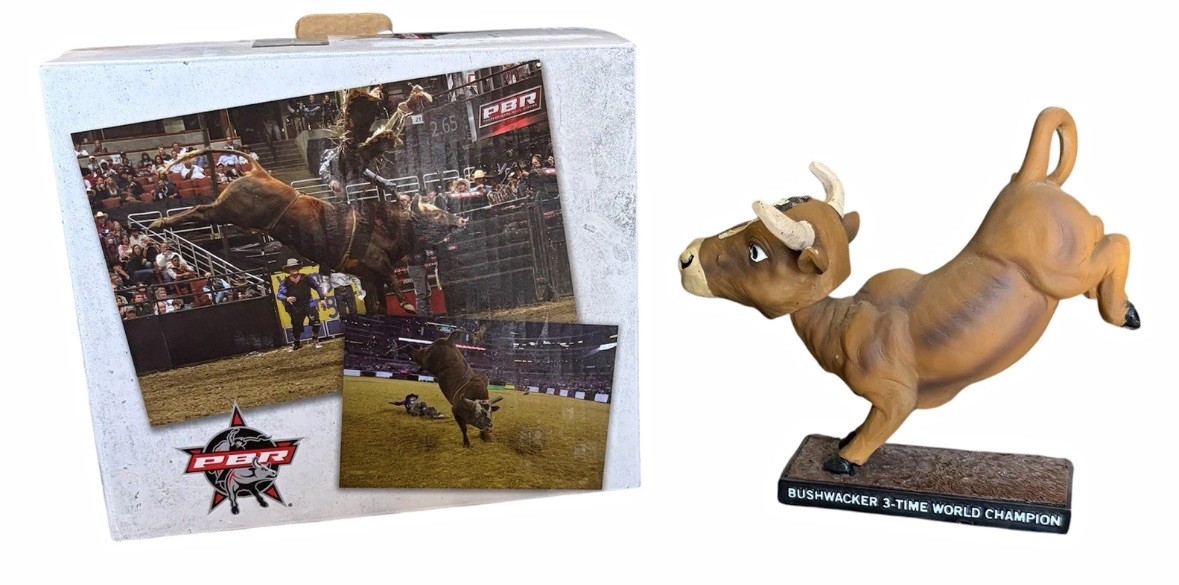 BDA Sports PBR Bushwacker Bull Bobblehead Collector's Edition w/ Base 2025 BDA Sports PBR Bushwacker Bull Bobblehead Collector's Edition w/ Base 2025