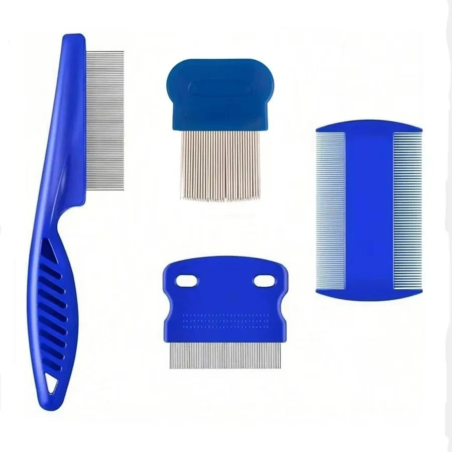 4Pcs Professional Lice Comb Set Fine Tooth Dense Anti-Dandruff Hair Brush Kit