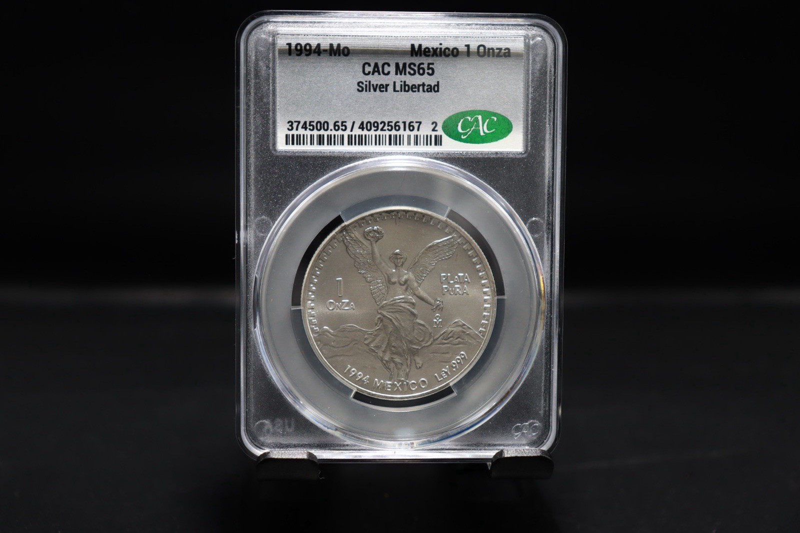 1994 Mo Mexico 1 Onza Silver Libertad MS65 CAC CACg 1994 Mo Mexico 1 Onza Silver Libertad MS65 CAC CACg
