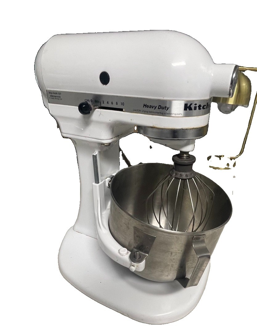 Vintage KitchenAid Heavy Duty K5SS Bowl Lift Stand Mixer White 325W 5 Qt Tested