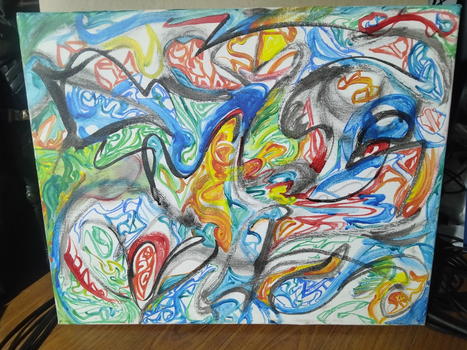 Original Abstract Loose Painting by Alvin Salinas Acrylic And Ink On Canvas Original Abstract Loose Painting by Alvin Salinas Acrylic And Ink On Canvas