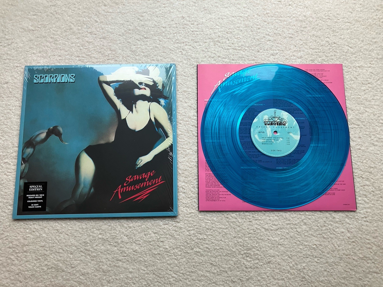 Scorpions Savage Amusement Light Blue Vinyl Used 50th Aniversary Scorpions Savage Amusement Light Blue Vinyl Used 50th Aniversary