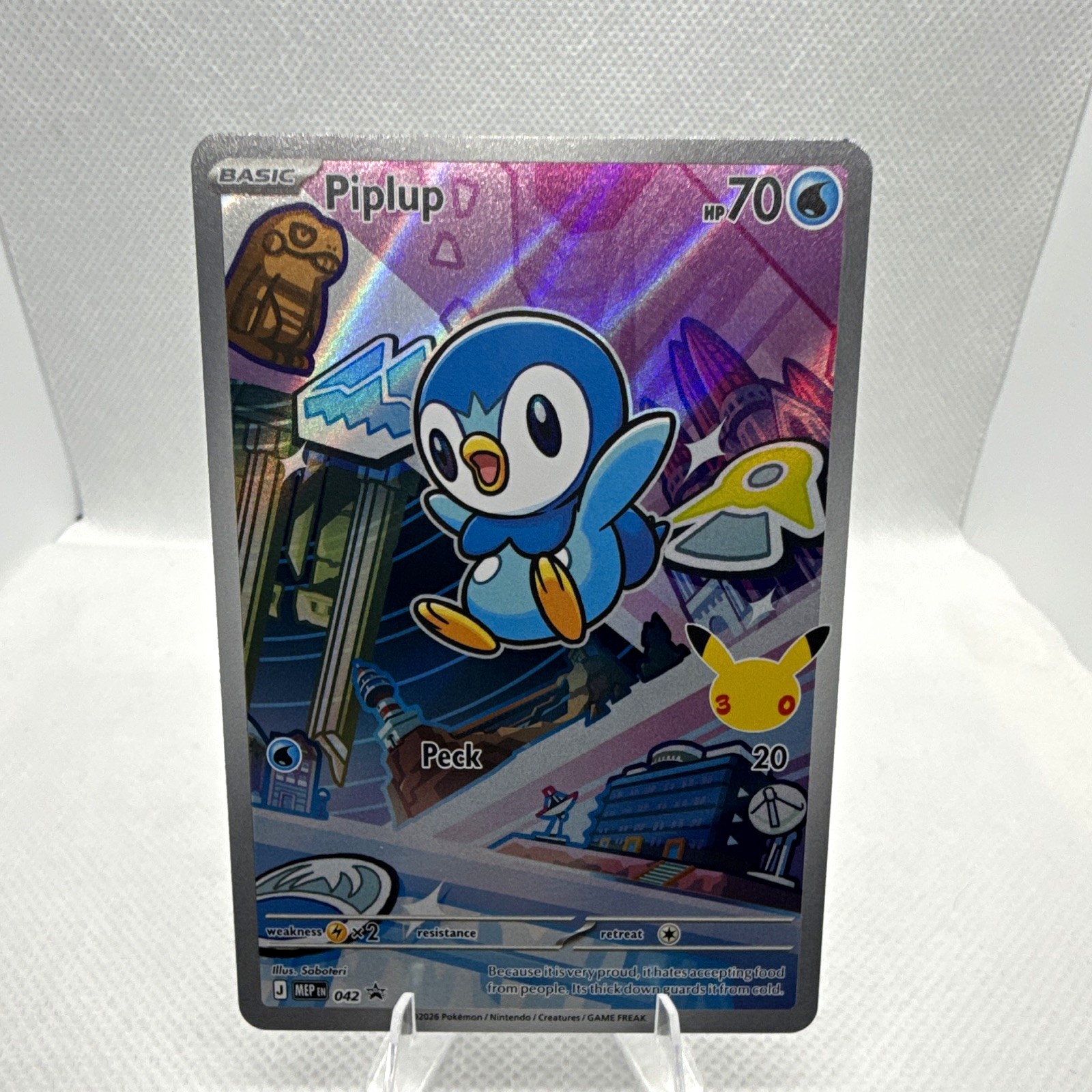 The Pokémon Company Pokemon TCG Piplup 098/094 Me02 Illustration Rare Holo ENG