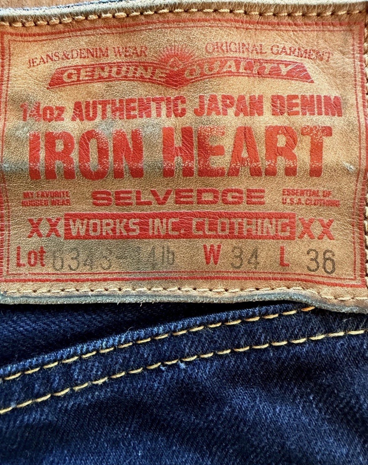 Iron Heart 634S-14ib-c Waist 34
