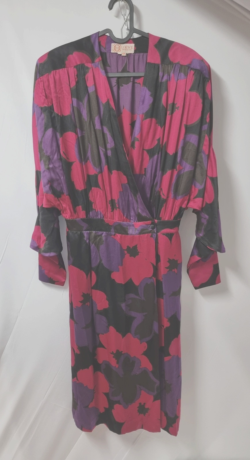 Loewe Madrid 1846 Rare Vintage Floral Dress EU 44 UK 8 10 Batwing  Statement