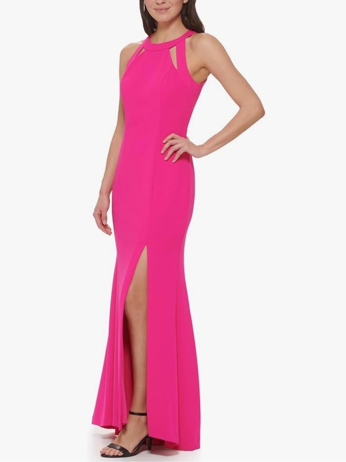 VINCE CAMUTO GEO-CUTOUT Sleeveless Hot Pink Evening Gown / Prom Dress: Size 4 VINCE CAMUTO GEO-CUTOUT Sleeveless Hot Pink Evening Gown / Prom Dress: Size 4