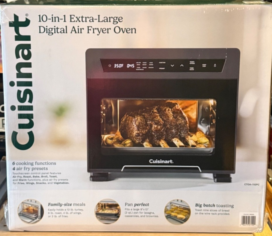 Cuisinart CTOA-110PC 10-in-1 Extra-Large Digital Air Fryer Oven Black new