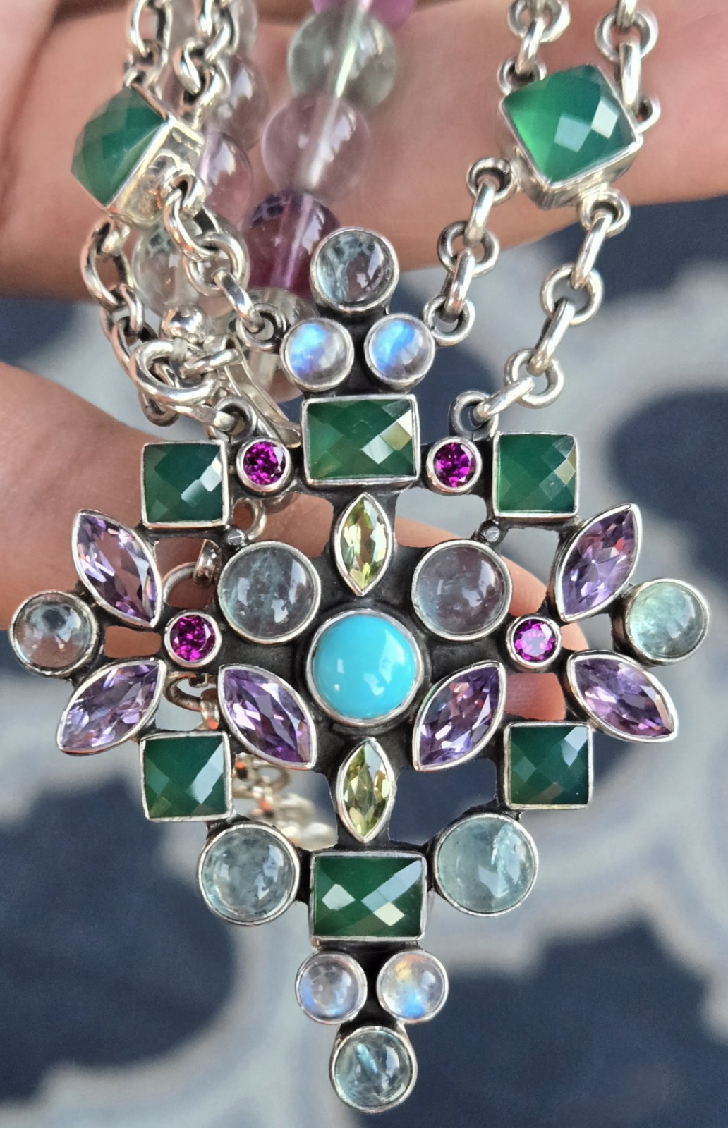 Nicky Butler RAJ COLLECTION LIMITED EDITION 925 Sterling Silver Necklace 63 gram