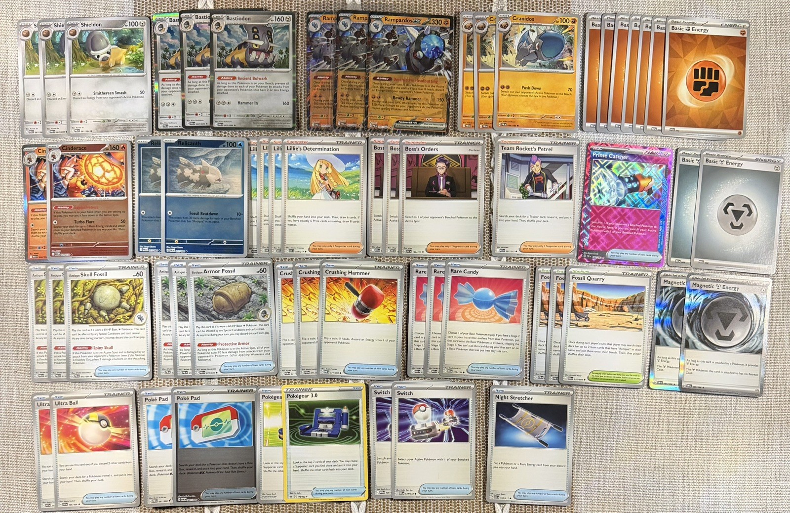 Rampardos ex & Bastiodon Fossil Deck - Pokémon TCG 60-Card Deck Ready to Play
