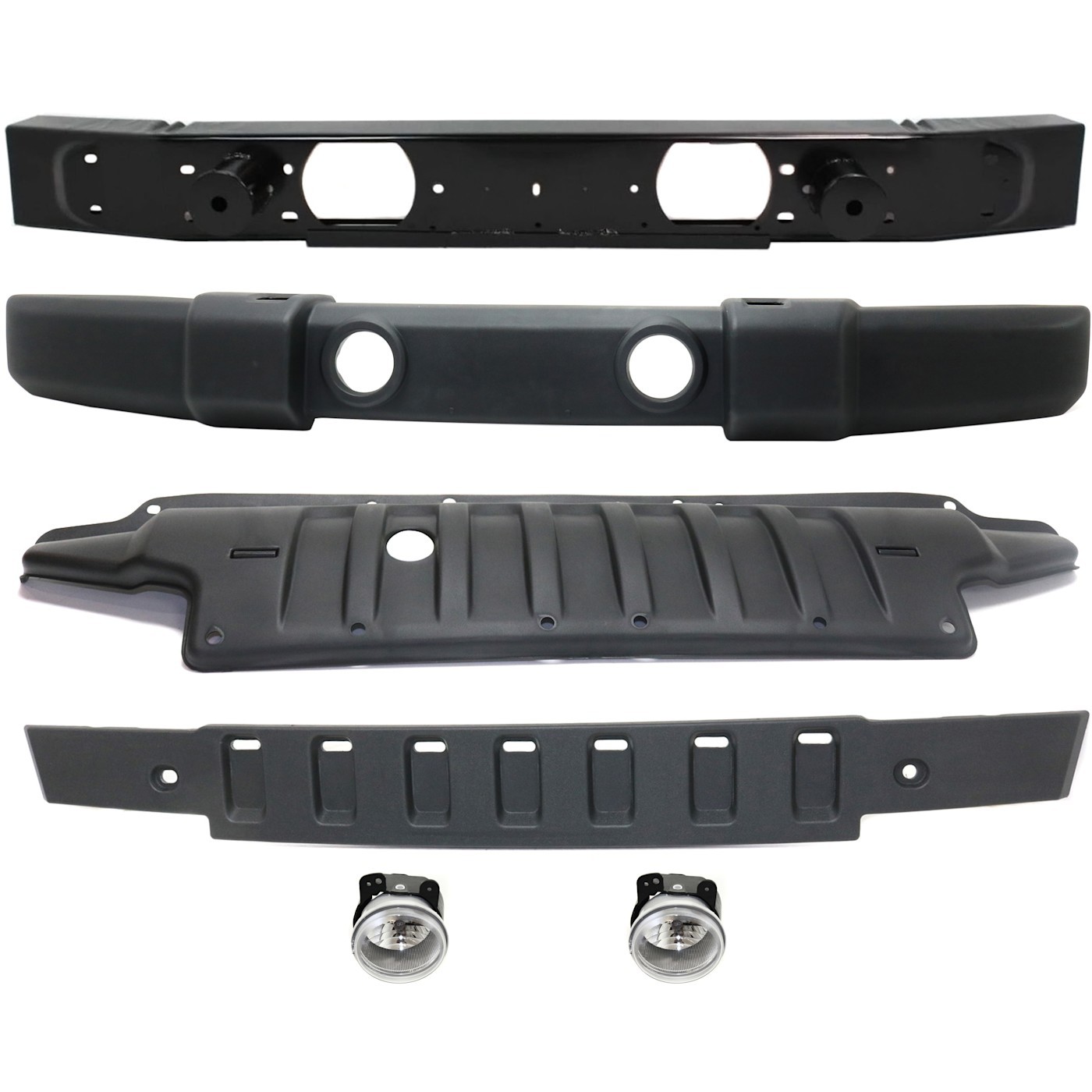 Bumper Cover Kit For 2007-2010 Jeep Wrangler Front Standard Duty Bumper Cover