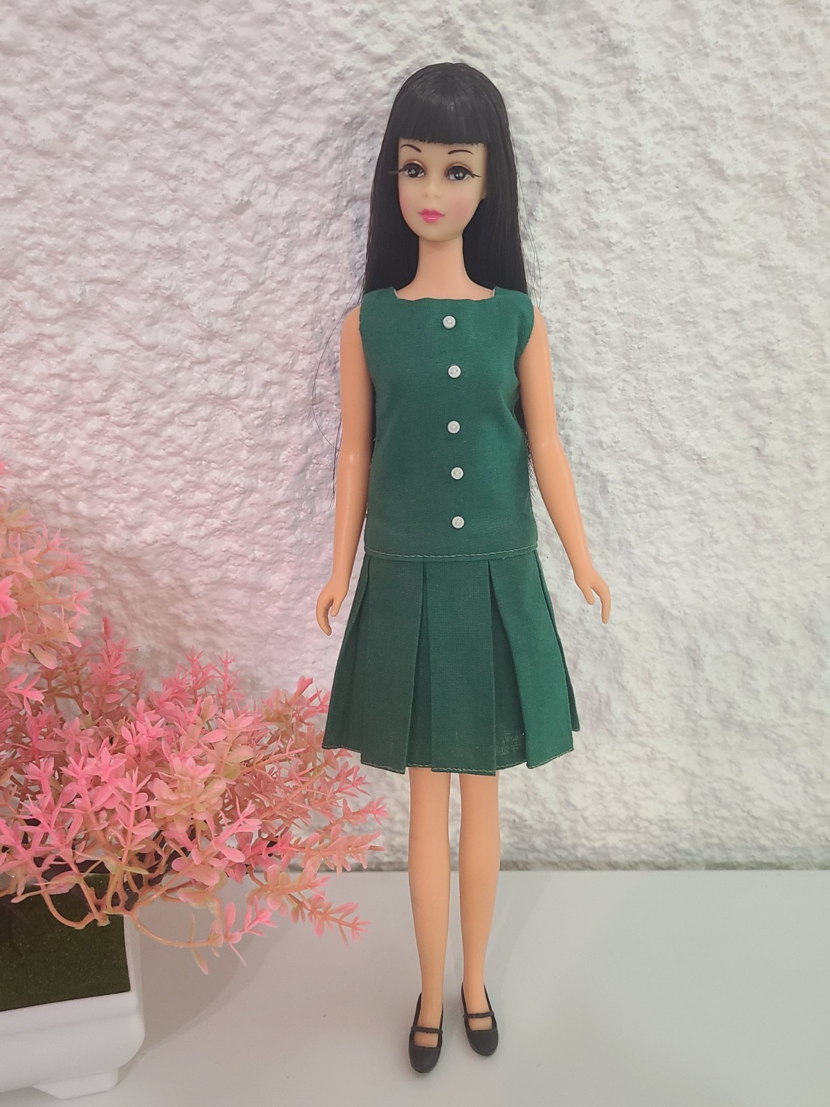 Vintage Francie Fashion Inspired Pleat Neat Dress Handmade Fits Francie Vintage Francie Fashion Inspired Pleat Neat Dress Handmade Fits Francie