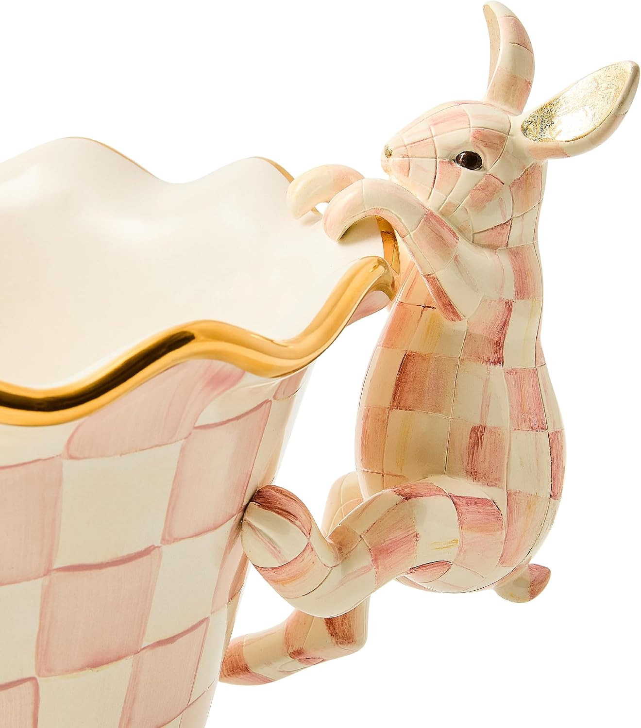 MACKENZIE-CHILDS Resin Pot Climber, Rosy Check Funny Bunny