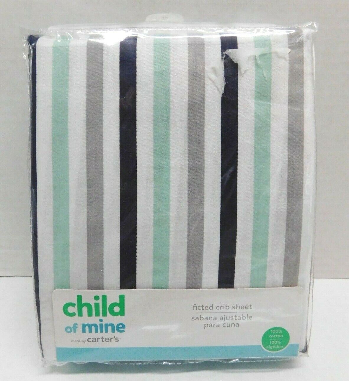 Carter\'s Child of Mine Boys Fitted Crib Sheet Multi-Colored Striped