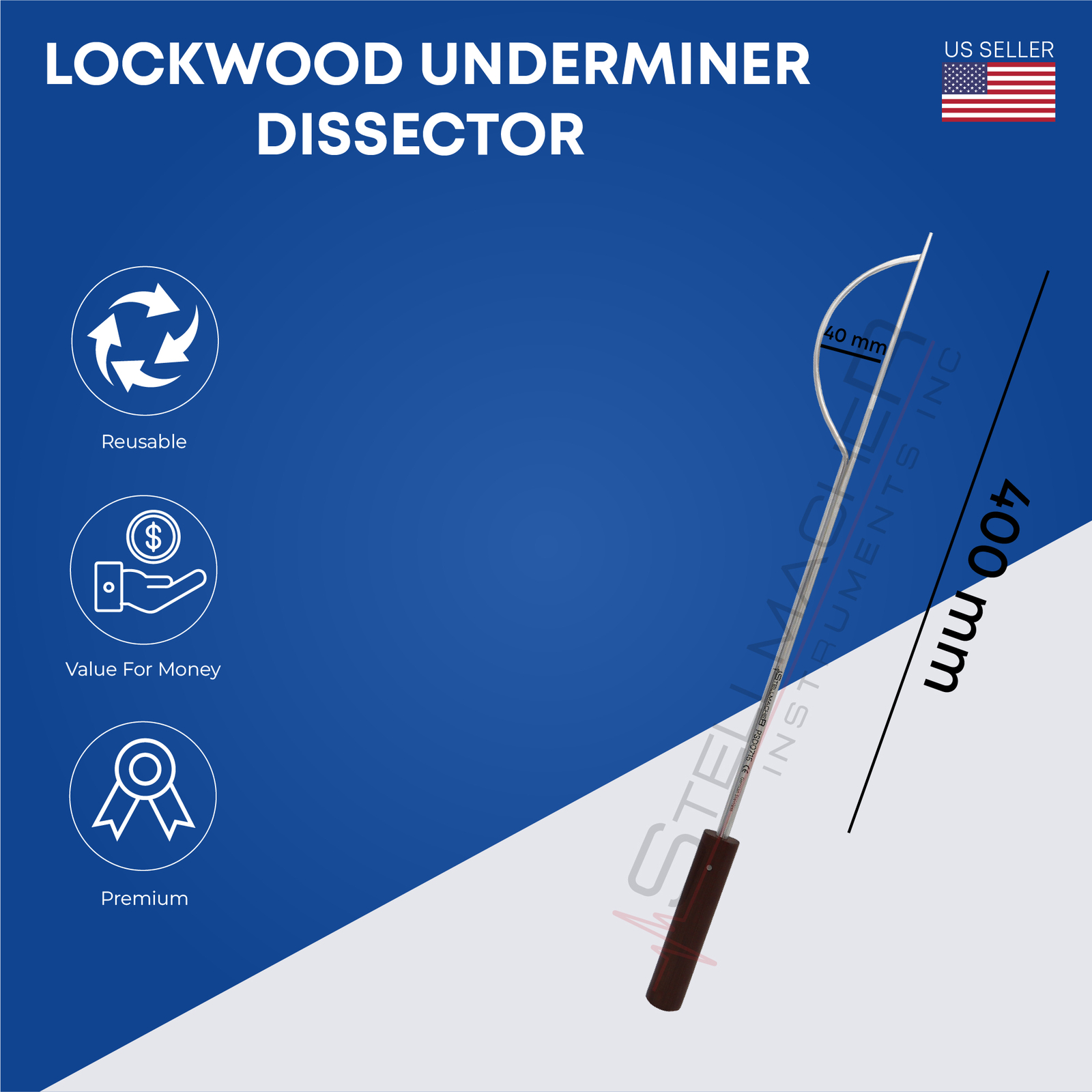 Lockwood Underminer Dissector 40 cm Breasts Surgery Dissectors German Grade