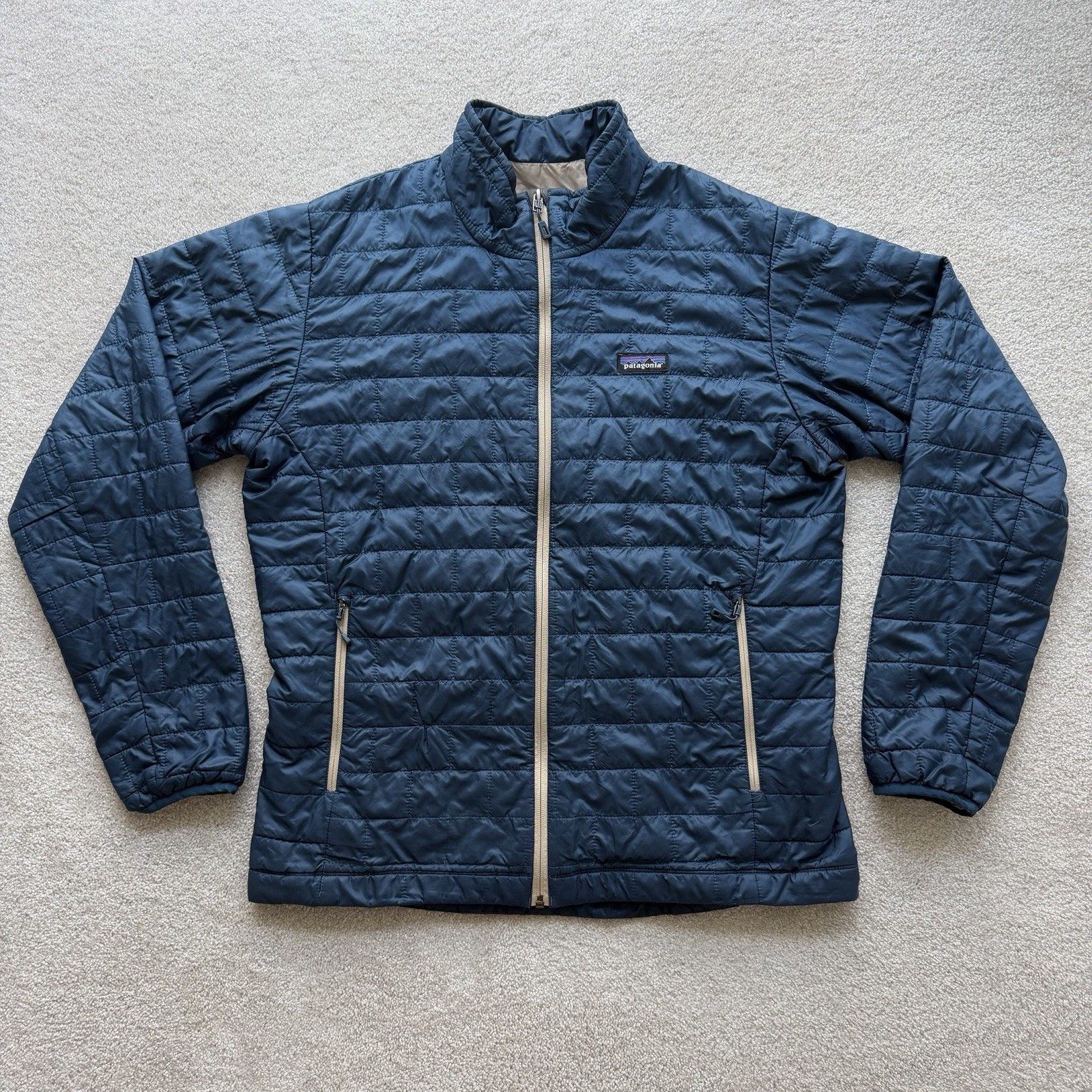 Patagonia Nano Puff Jacket Men\'s Large Blue Full Zip Puffer Outdoor 84212