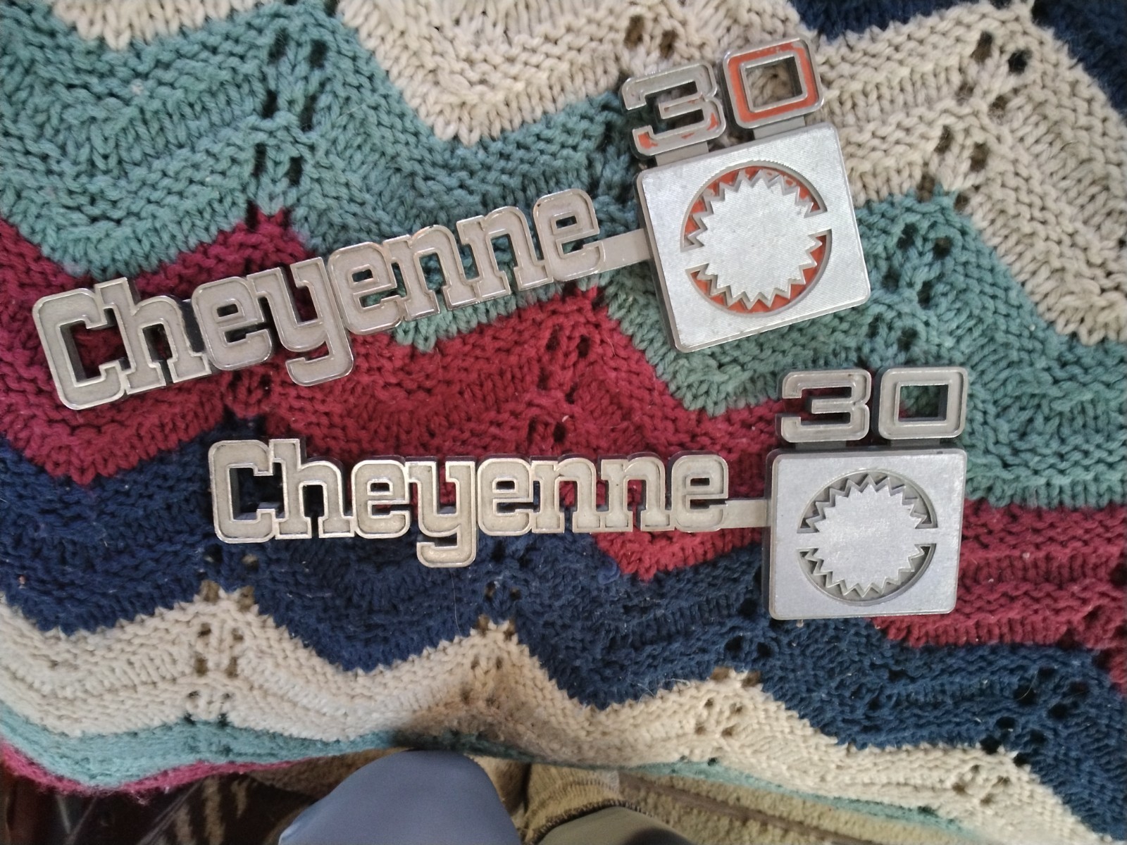 1973 to 1980 CHEYENNE 30 Emblem - A PAIR Chevy Truck Vintage Original OEM 1973 to 1980 CHEYENNE 30 Emblem - A PAIR Chevy Truck Vintage Original OEM
